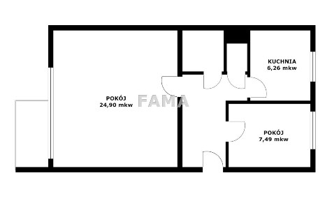 2-pok., 49 mkw, 1 piętro, blok 4-p.