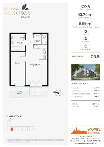 2-pokojowe mieszkanie 42m2 + ogródek Bez Prowizji