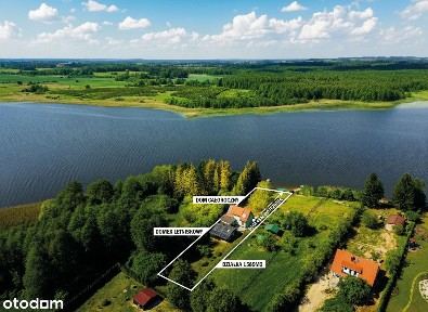 Dom na Mazurach 40 metrów od brzegu jeziora.