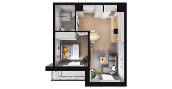 2-pokojowe mieszkanie 35m2 + balkon Bez Prowizji