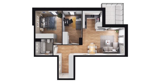 3-pokojowe mieszkanie 58m2 + balkon Bez Prowizji