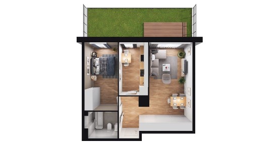 2-pokojowe mieszkanie 49m2 + ogródek Bezpośrednio