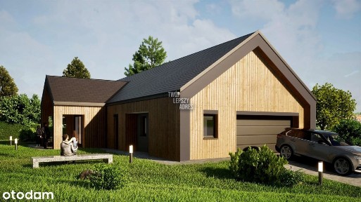 Nowoczesny,parterowy dom z podwójnym garażem,12ar.