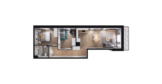 3-pokojowe mieszkanie 55m2 + balkon