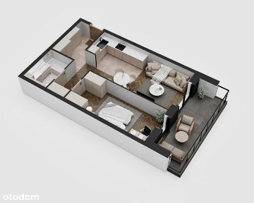 2-pokojowe mieszkanie 46m2 + balkon