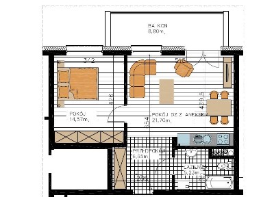 Mieszkanie 48,5 m2 2 pok. Blisko centrum! Umeblowane