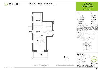 Osiedle Pogodne | mieszkanie 3-pok. | OP/A1/P3/20