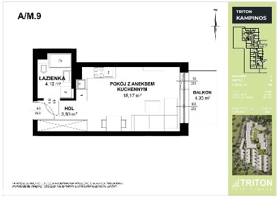 1-pokojowe mieszkanie 25m2 + balkon Bezpośrednio