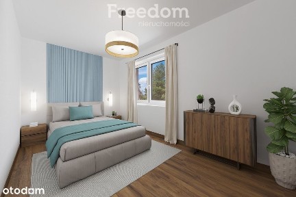 Dom bliźniak z garażem w otoczeniu natury