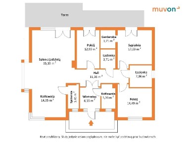 Nowoczesny dom parterowy w stanie surowym otwartym