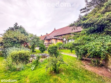 Dom na dużej działce.