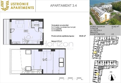 Apartament 2-poziomowy z widokiem na morze - 20 m