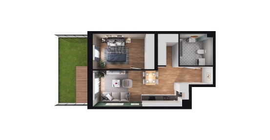 2-pokojowe mieszkanie 39m2 + ogródek Bez Prowizji