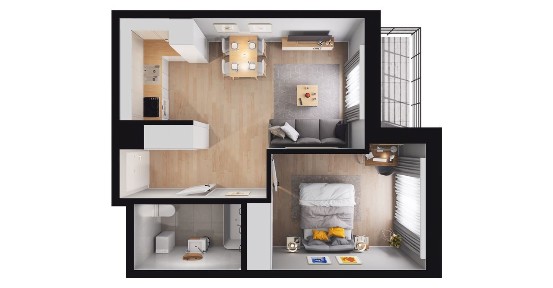 2-pokojowe mieszkanie 39m2 + balkon Bezpośrednio