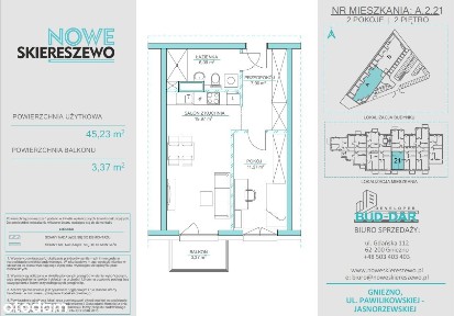 A 2.21 | Dwupokojowe mieszkanie | Klasyczny układ mieszkania