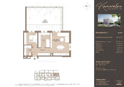 3-pokojowe mieszkanie 58,14 m2 + taras 48,09 m2