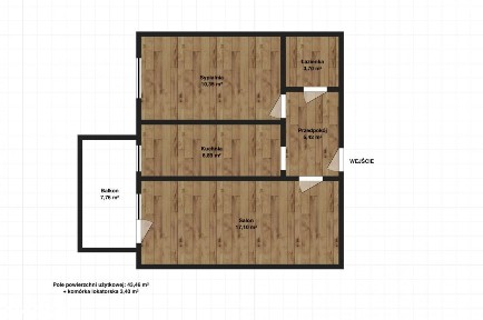 2 pok. 43,5 m2, Bronowice | blok z 2018 r. | duży
