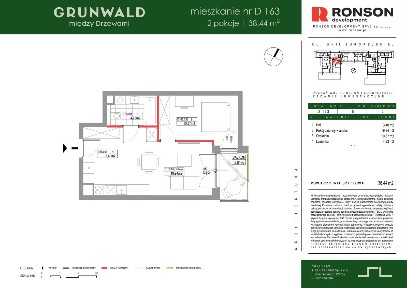 2-pokojowe mieszkanie 37m2 + balkon