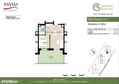 2-pokojowe mieszkanie 36,09m2 + ogródek