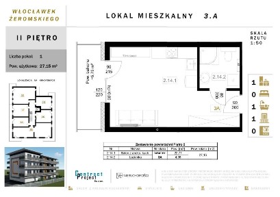 Mieszkanie 3.A | Włocławek ul. Żeromskiego