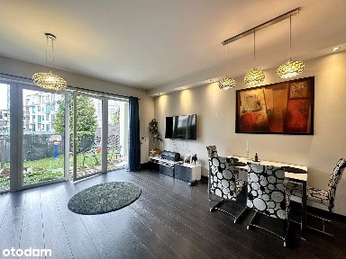 Segment bezczynszowy dwupoziomowy z użytkowym poddaszem i ogrodem