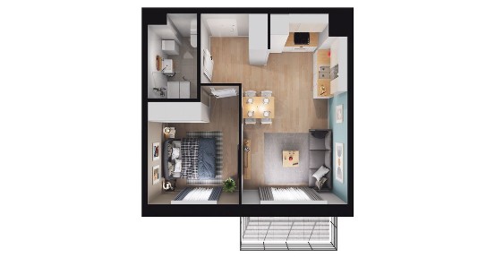 2-pokojowe mieszkanie 36m2 + balkon Bez Prowizji