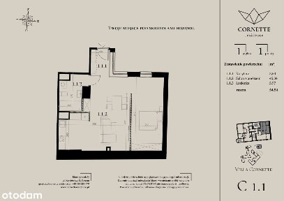 1-pokojowe mieszkanie 54m2 Bez Pośredników