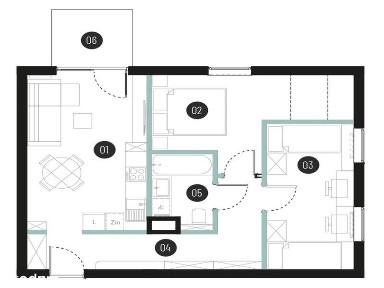 Nowoczesne M3 z możliwością aranżacji na 4 pokoje!