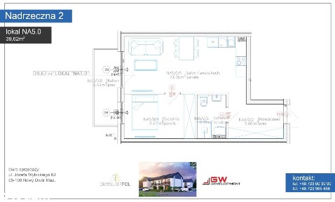 Nadrzeczna - 2-pokokoje z balkonem, od zachodu, wydanie kluczy 12.2025