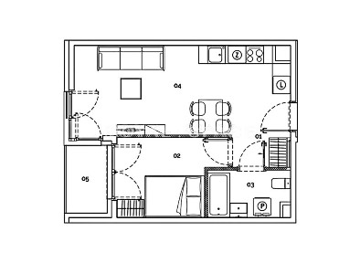 One-bedroom apartament w inwestycji Młyny Mogilska