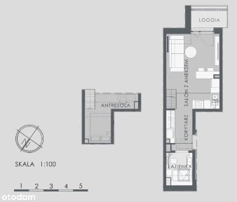 Kawalerka z Loggią i Antresolą - Apartamenty Czarn