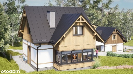 Nowoczesny dom w tradycyjnej zabudowie sudeckiej.
