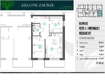 Nowe apartamenty BLOK B2 -51,96m2 ZIELONE ZACISZE