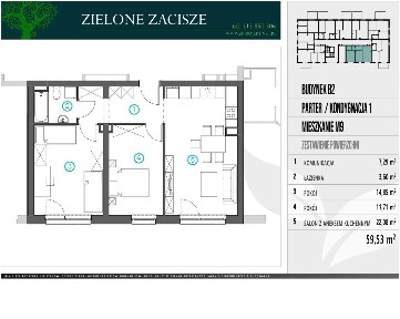 Nowe apartamenty BLOK B2 -59,53m2 ZIELONE ZACISZE