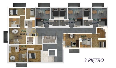 Przestronne dwupokojowe mieszkanie 62m2 balkon