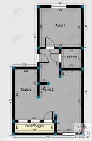 2 pokoje + balkon - Lasowice