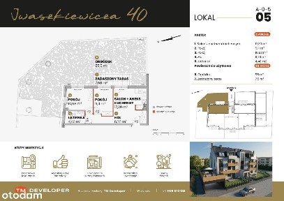 A-05 48,25 m2,projekt w cenie! ogród,inst.pod klimat.+rolety elektr.