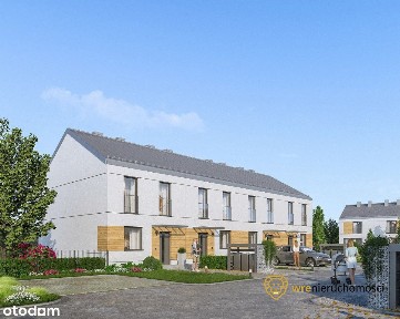 Nowoczesny szereg w otoczeniu terenów zielonych