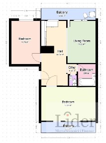 Mieszkanie 61 m² z dwoma balkonami - Lębork