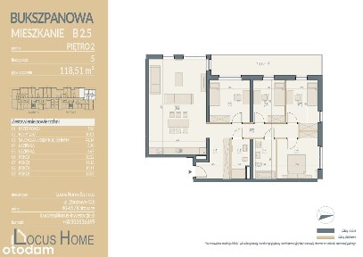 5-pokojowe mieszkanie 118m2 + balkon Bezpośrednio