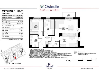 4-pokojowe mieszkanie 64m2 + balkon Bezpośrednio
