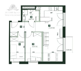 Mieszkanie 3pok. o pow 52,06m2 z balkonem 2,2m2/ Ż