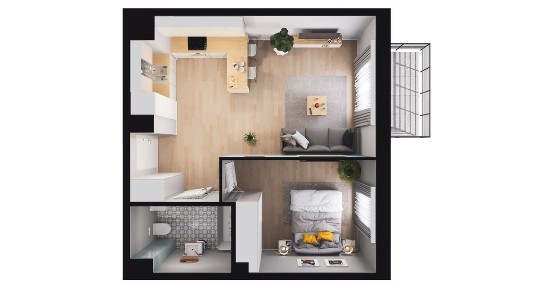 2-pokojowe mieszkanie 39m2 + balkon Bezpośrednio