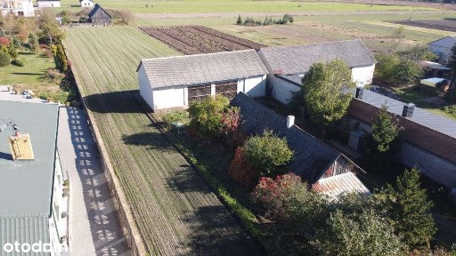 Dom wraz z budynkami gospodarczymi i dużą działką.
