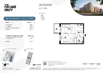 2-pokojowe mieszkanie 34m2 + balkon Bezpośrednio