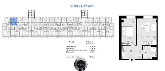 Złota 71 | mieszkanie 2-pok. | A.5.7