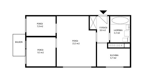 44m2 - 3 pokoje - bez pośredników - Osiedle Wyzwolenia