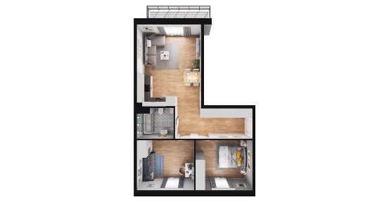 3-pokojowe mieszkanie 57m2 + balkon