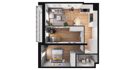 3-pokojowe mieszkanie 57m2 + balkon Bez Prowizji