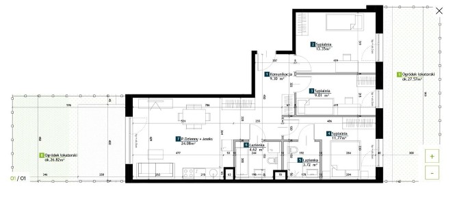 4 pok| *Z DWÓCH STRON OGRÓD- 26,82m i 27,57m!* 0% prow! HOT rozkład!